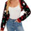 Miniature : Durio Bolero Shrugs for Women Y2K Long Sleeve Cropped Sweater Cardigan Open Fro