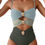 Miniature : B2prity One Piece Swimsuit for Women Cutout Monokini Color Block Bathing Suit R