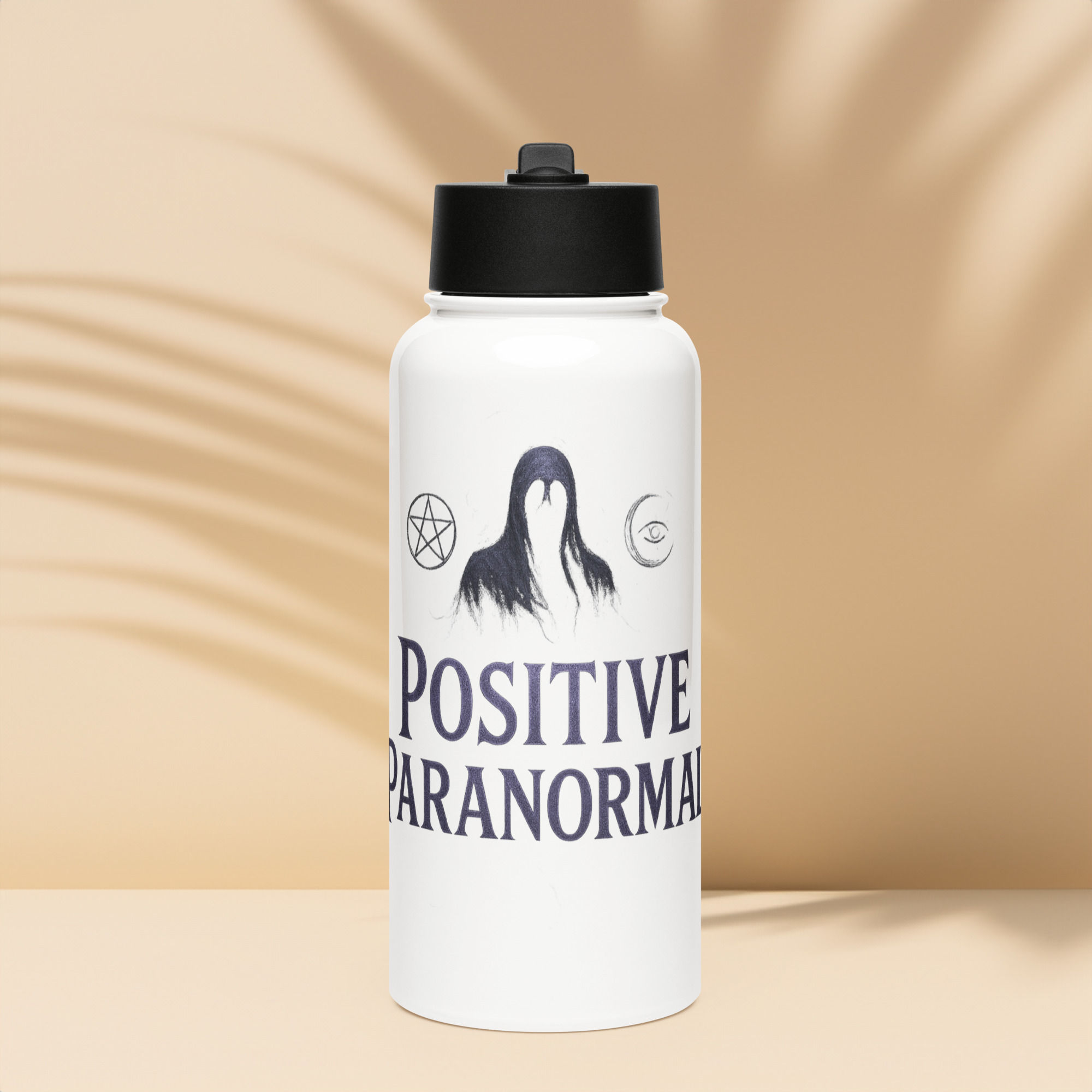 Stainless steel water bottle with a straw lid