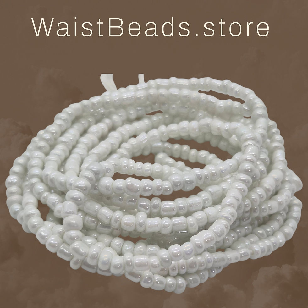white waist beads, waist beads, Plus size waist beads, waist beads for weight loss