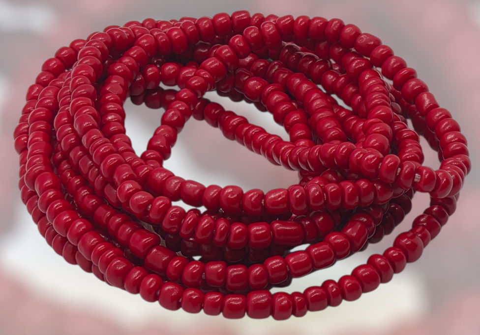 Mary J. Blige, Plus Size Waist Beads, Matte Red Waist Beads, Handmade Waist Beads