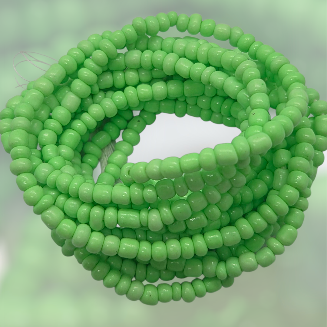 Harriet Tubman, Handmade Waist Beads, Matte Lime Green Waist Beads, Plus Size Waist Beads