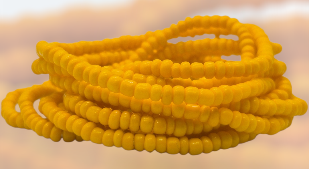 Fannie Lou Hamer, Handmade Waist Beads, Sunshine Yellow Waist Beads, Plus Size Waist Beads