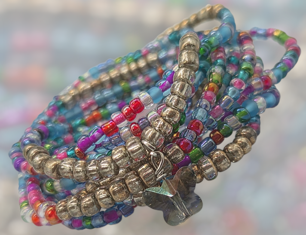 Waist Beads, Handmade Waist Beads, Macon Waist Beads, Butterfly Charm