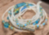 Tia Mowry, Handmade Waist Beads, Clear, Teal, Gold waist beads, Faith waist beads