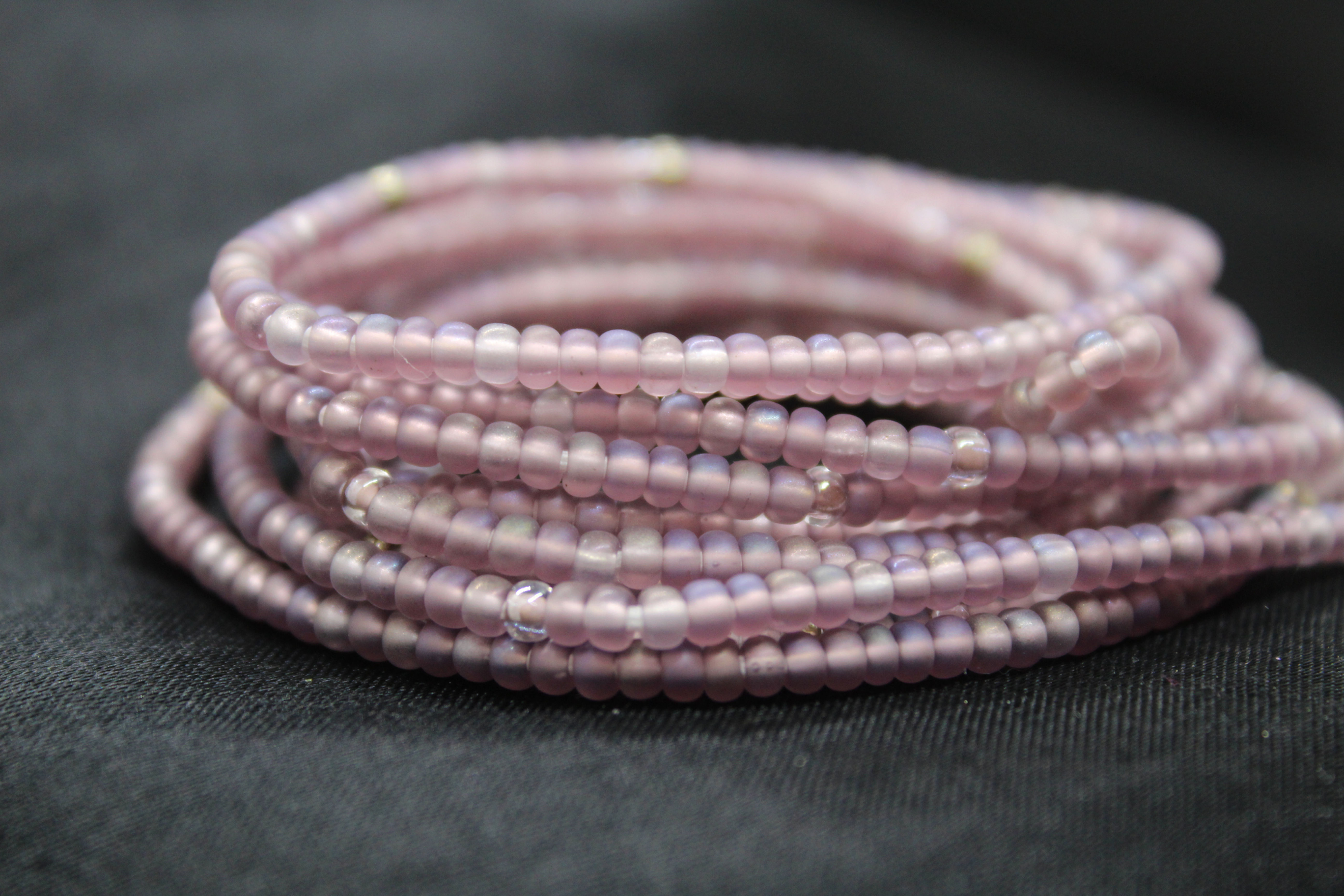 Misty Copeland, Pearl Purple waist beads, handmade waist beads