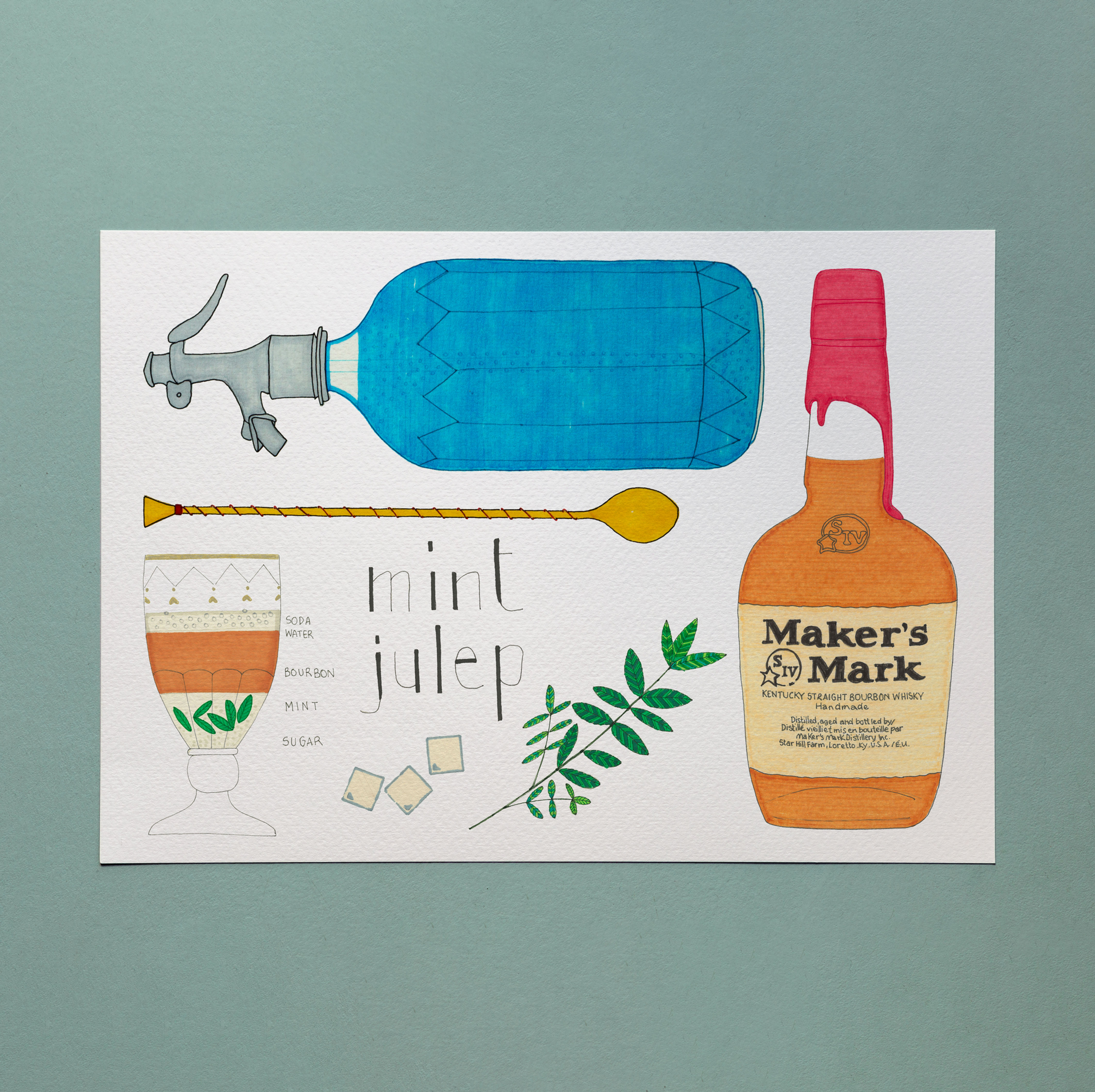Mint Julep illustrated recipe