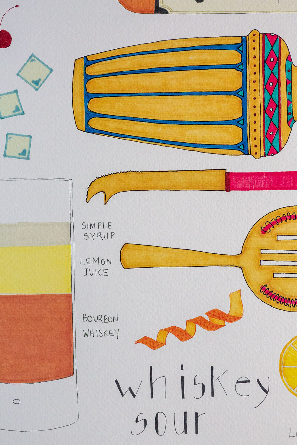 Miniatura: Whiskey Sour illustrated recipe
