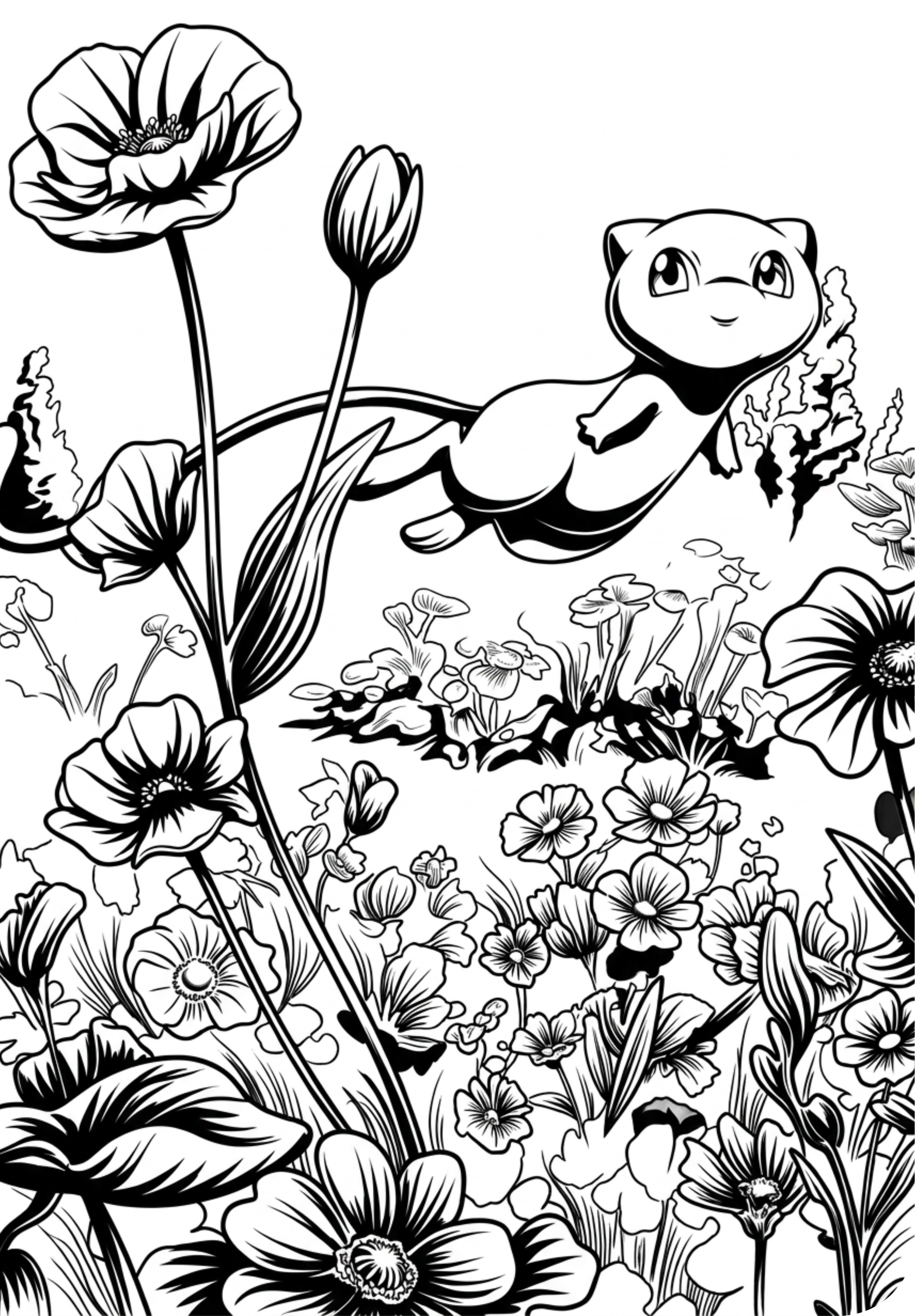 Mew Field of Flowers Engraved Binder