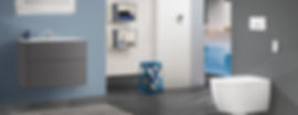 Contemporary grey bathroom