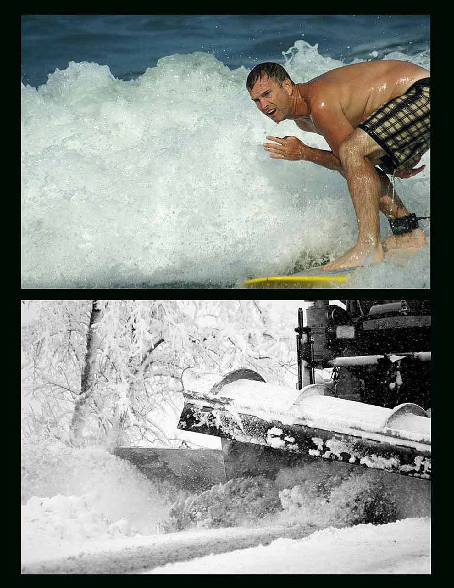 tableau antithèse hivernale surf neige