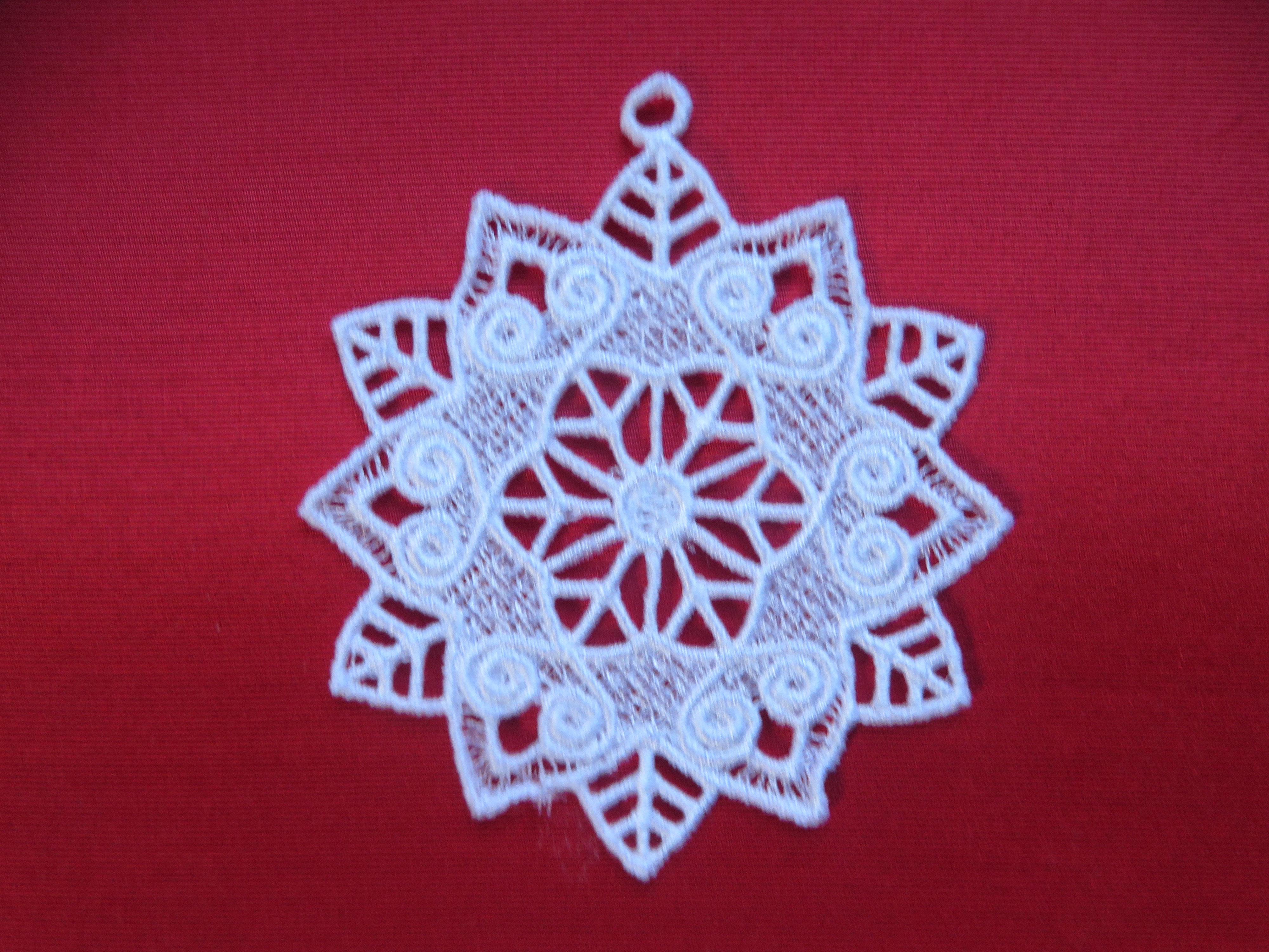 Embroidered Lace Ornament- Snowflake