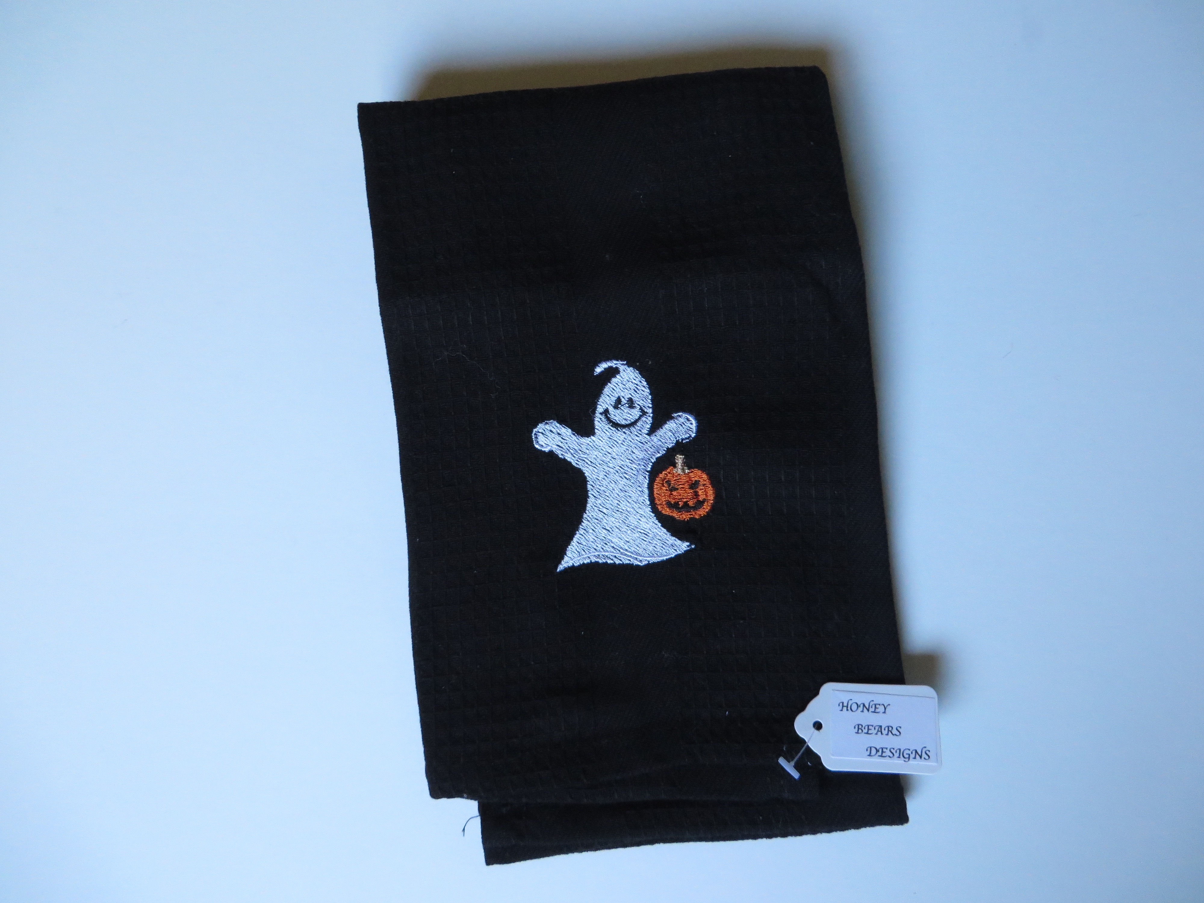 Decorative Halloween Towel- black, ghost