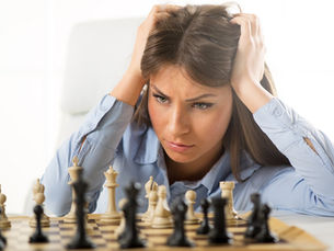 Woman thinking about making the right decision.