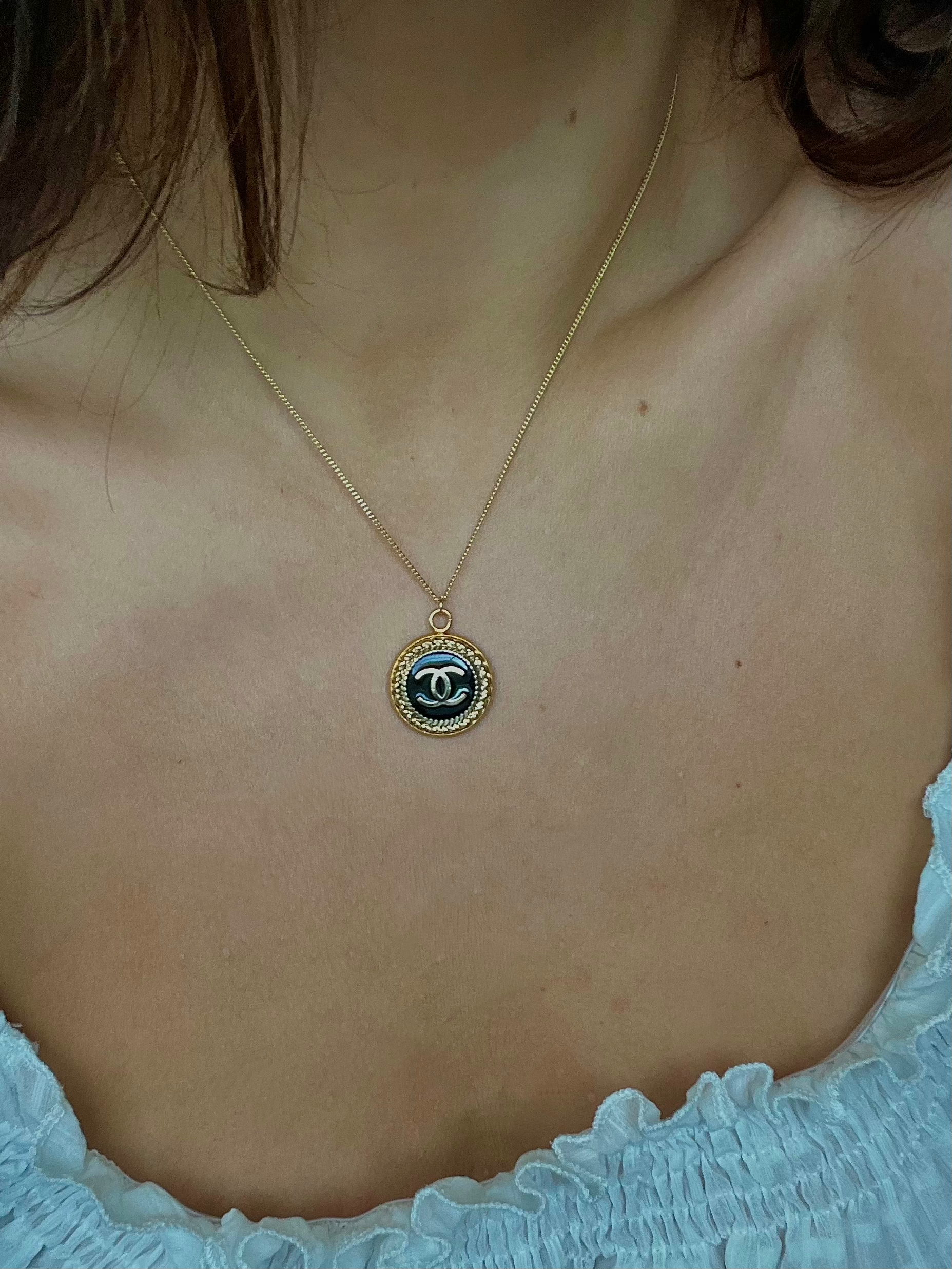 Large Black Chanel Necklace