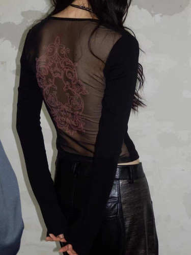 Red Mesh Two Side Top