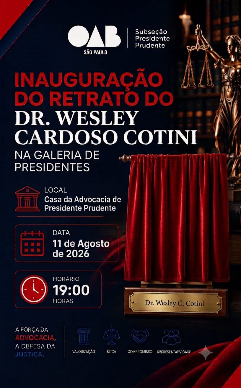 CONVITE - INAUGURAÇÃO DE RETRATO NA GALERIA DE PRESIDENTES