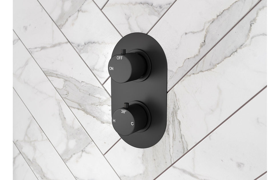 Thumbnail: Two Outlet Twin Shower Valve - Matt Black
