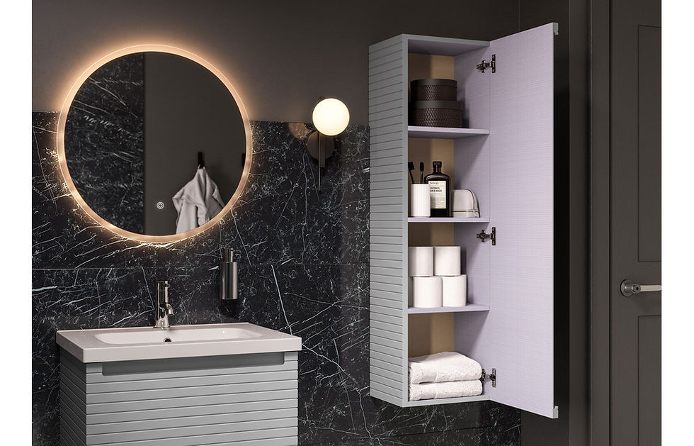 Thumbnail: Tavern 600mm Wall Hung 1 Drawer Basin Unit & Worktop - Matt Mineral Grey