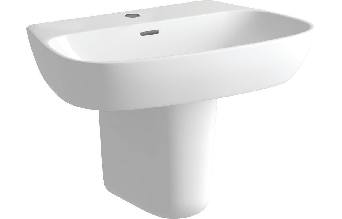 Vero 600x400mm 1TH Basin & Semi Pedestal