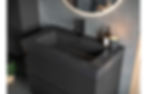 Thumbnail: Doba 815mm Wall Hung 2 Drawer Basin Unit & White Basin - Matt Black & Glass