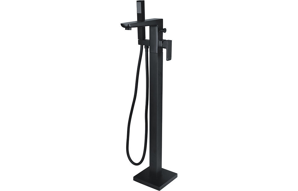 Juno Floor Standing Bath/Shower Mixer - Matt Black
