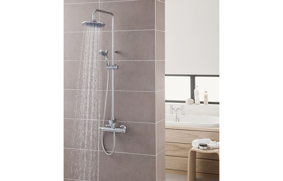 Thumbnail: Triton Dene Thermostatic Bar Mixer Shower w/Diverter - Chrome
