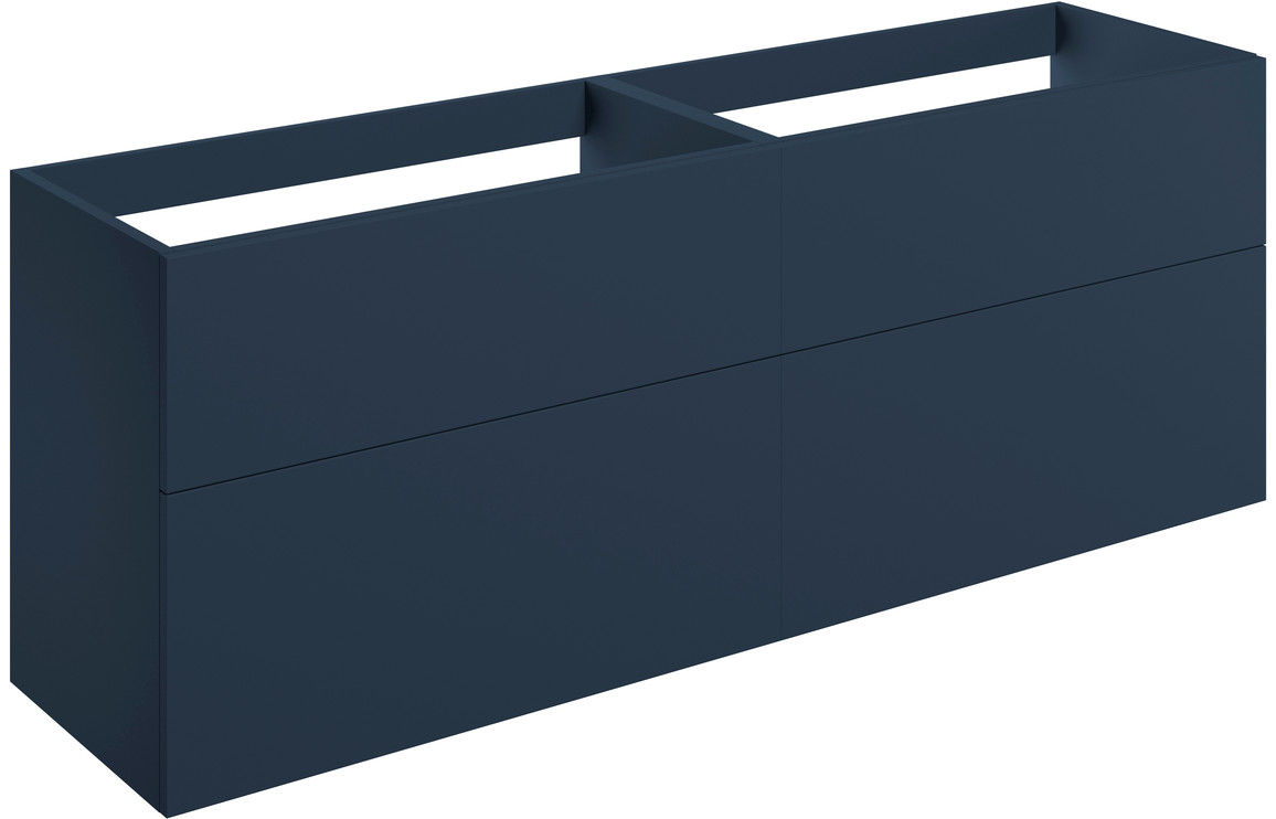 Mulberry 1180mm Wall Hung 4 Drawer Basin Unit (No Top) - Matt Deep Blue