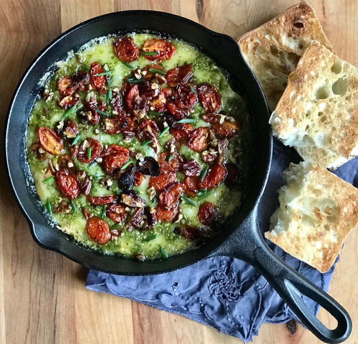 Bubbling Brie with Pesto