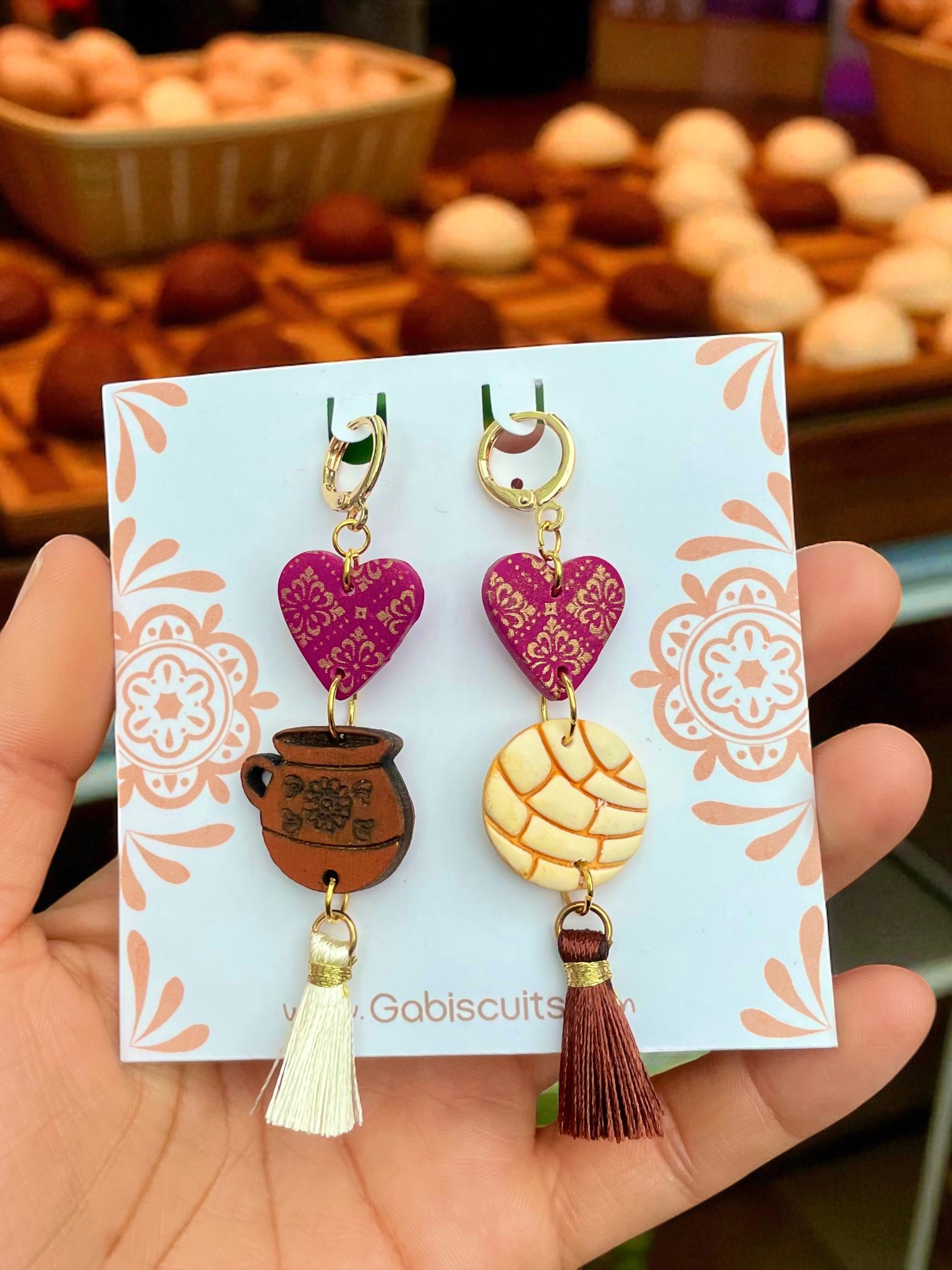 Aretes Concha & café 