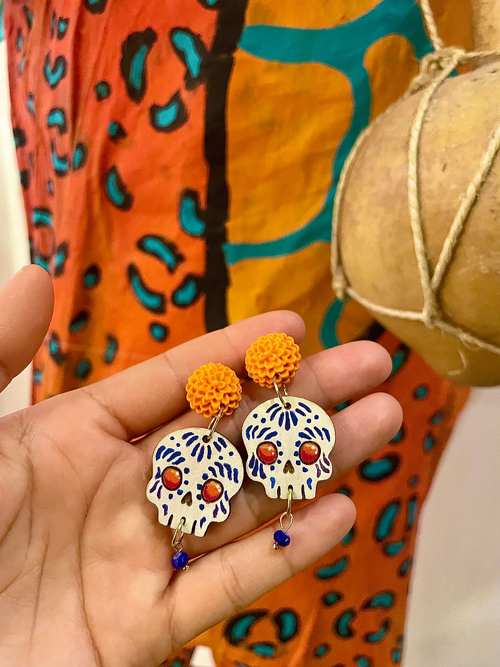 Miniatura: Aretes Calavera Talavera 💙