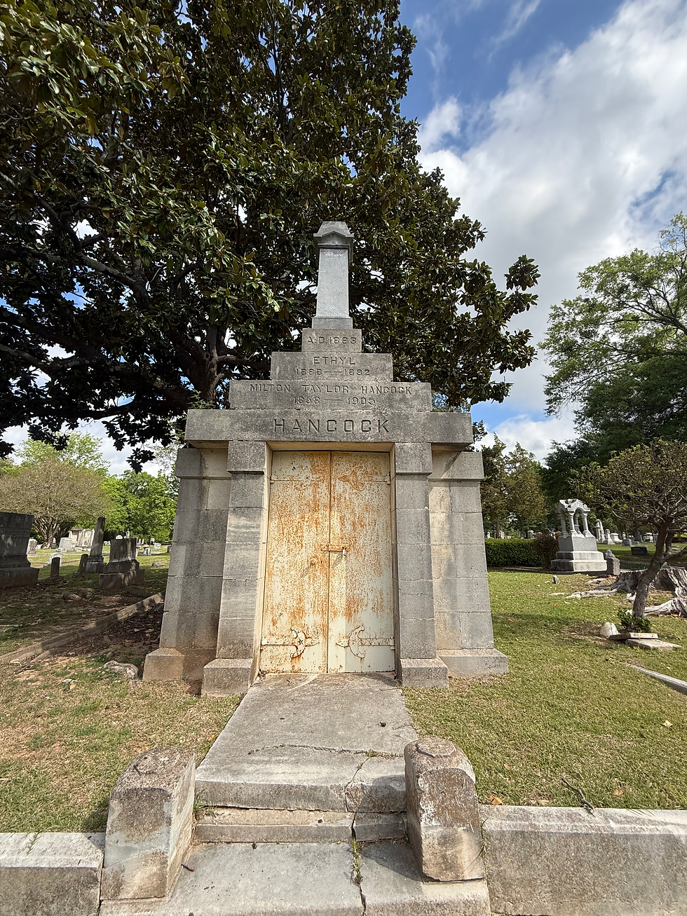 Dr. Ford's name does not appear in stone in Greenwood Cemetery, but records indicate he was buried in the Hancock Vault. Photo by Tarah Thomas