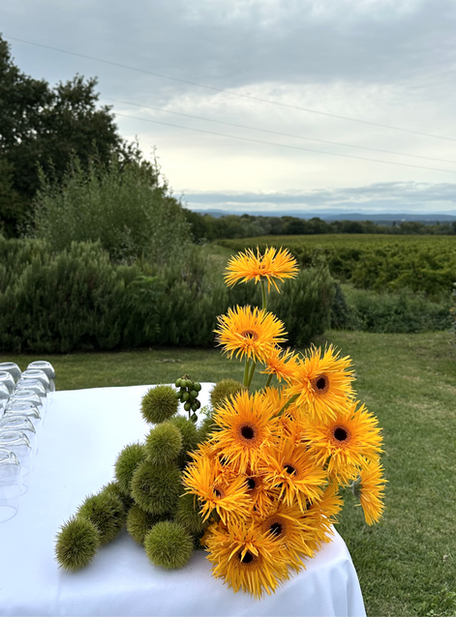composition bar mariage cocktail design floral textures masse Valréas mas saint chétin fleuriste drôme vaucluse grignan provence