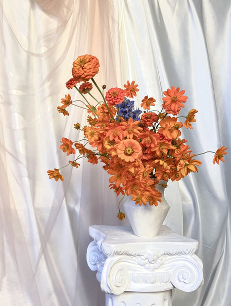 mariage coloré provence orange champêtre monochrome Grignan fleuriste
