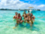 Friends having a blast on a Boat Tour at Monument Island Miami