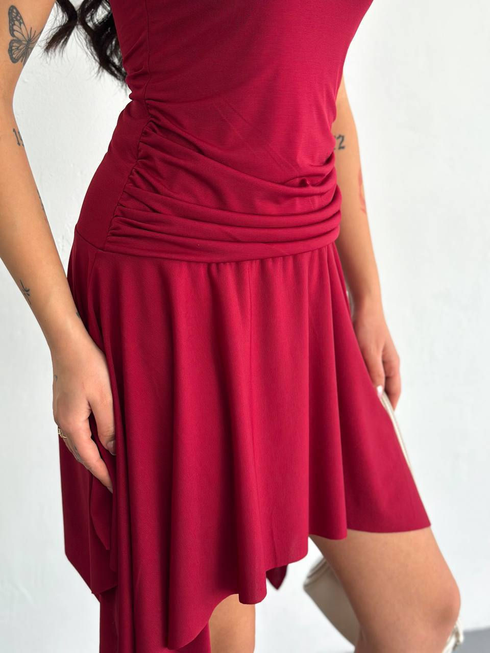 Küçük resim: Sandy Drapeli Asimetrik Elbise