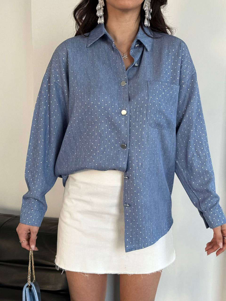 Küçük resim: Varak Puantiyeli Gömlek