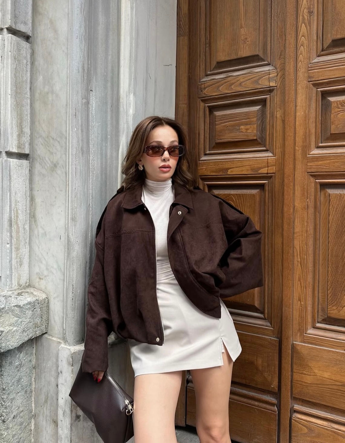 Fermuarlı Polo Yaka Ceket