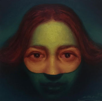 "Portrait of Flood", 2024, Oil on Press Canvas, 25 x 25 cm.