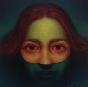 "Portrait of Flood", 2024, Oil on Press Canvas, 25 x 25 cm.