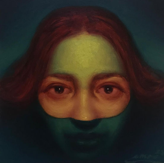 "Portrait of Flood", 2024, Oil on Press Canvas, 25 x 25 cm.