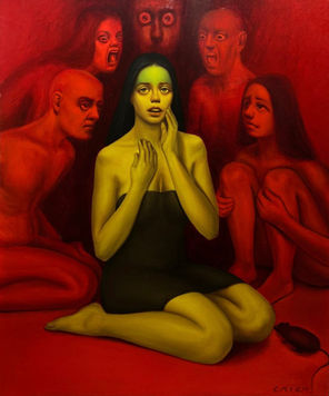 "Kimse-sizler", 2024, Oil on Canvas, 120 x 100 cm.