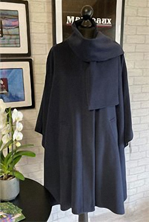 Ladies Wool and Cashmere Cape, Navy 295x443.jpg