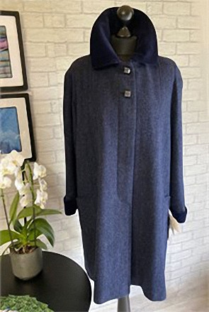 _Ladies Herringbone Wool Swing Coat, Navy 295x443.jpg