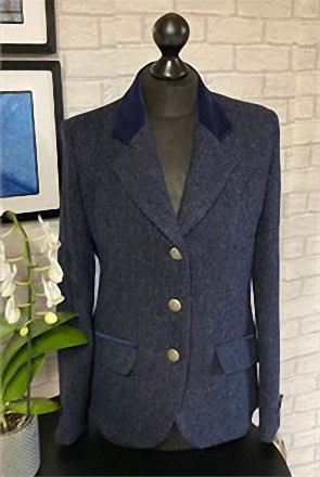 _Ladies Herringbone Wool Tailored Jacket, Navy 295x.jpg