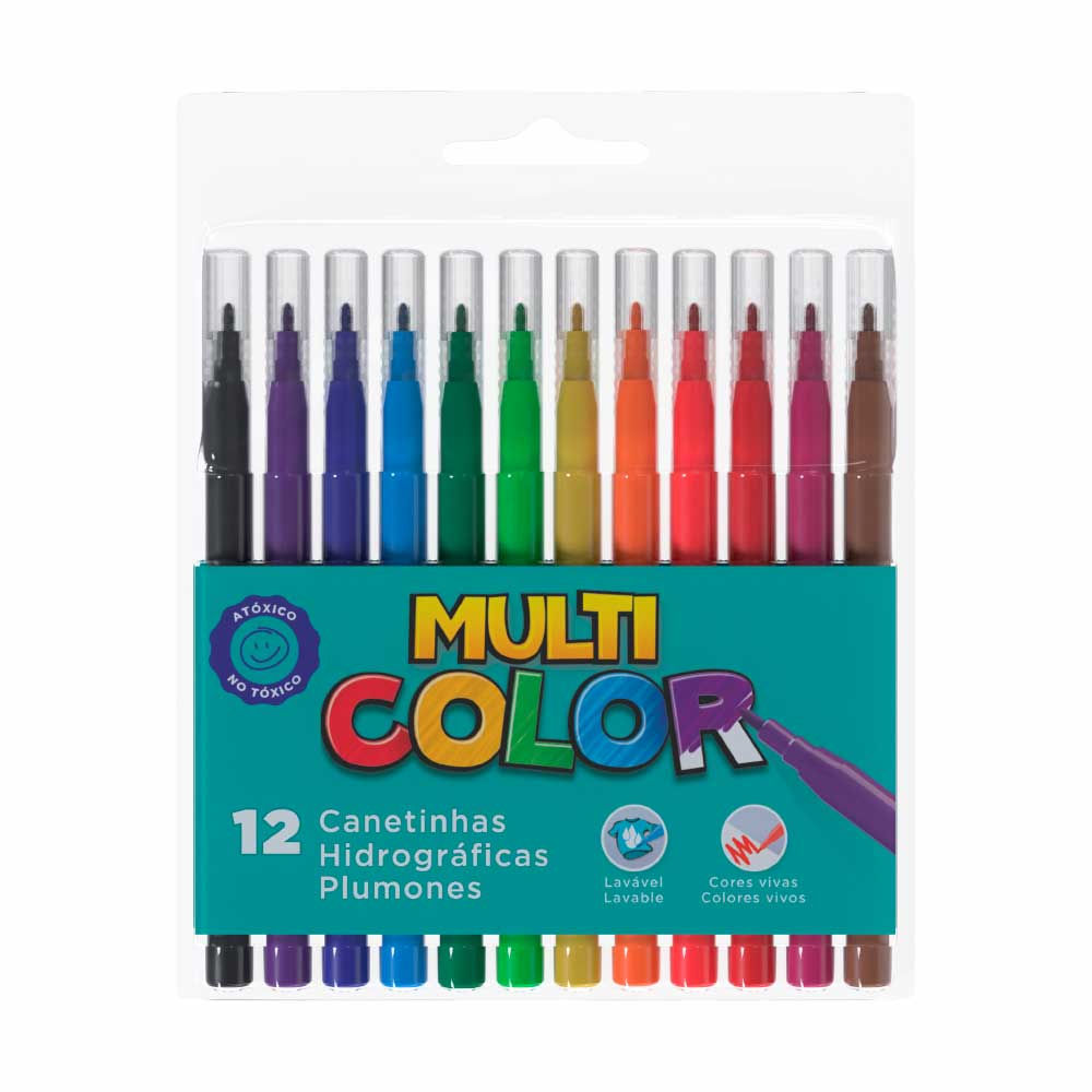 CANETINHA HIDROGRAFICA 12 CORES 550915 MULTICOLOR FABER