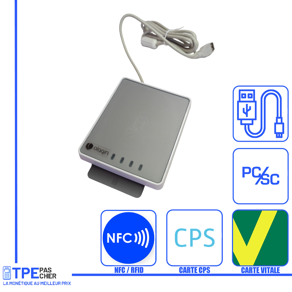 Lecteur santé de carte à puce double interface