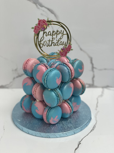 Blue Macaron Matrix | J'ADORE Cakes
