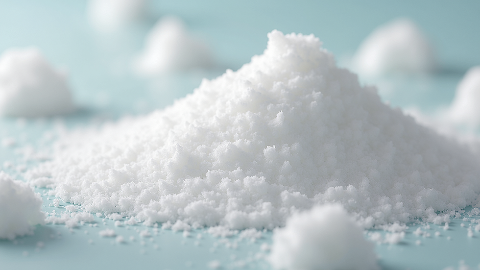 Close-up view of white ICUMSA 45 sugar crystals