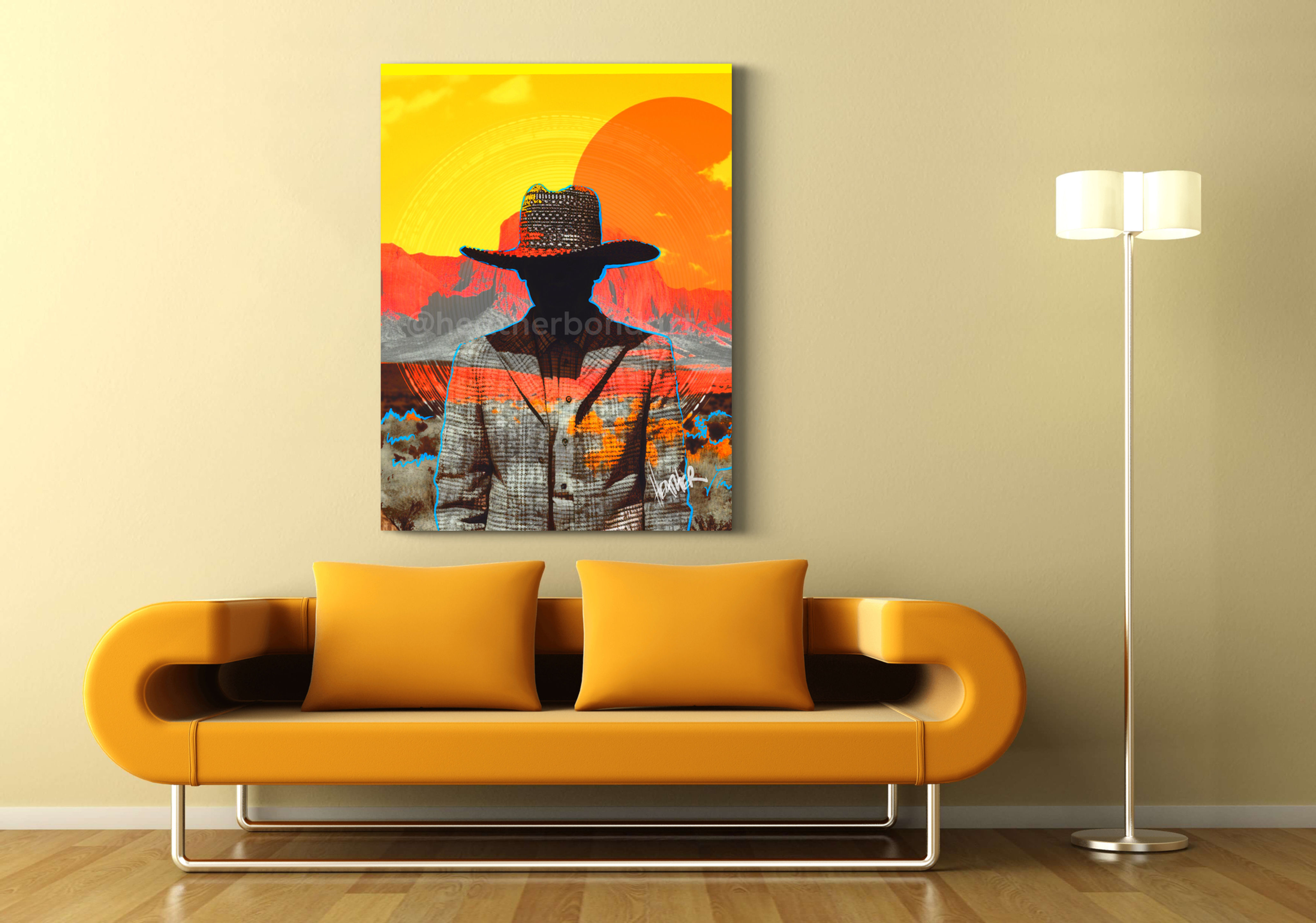 The desert Mirage 20 x 30 print on acrylic mixed media art by Heather Bond